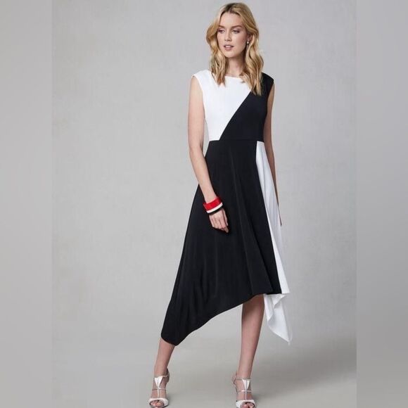 Maggy London Dresses & Skirts - Maggy London black and white color block midi dress size 6